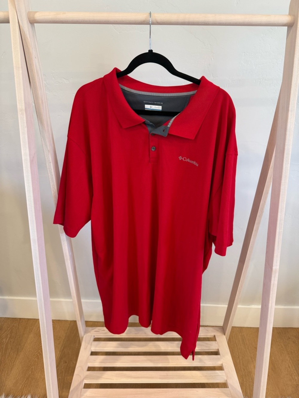 Columbia Men’s Red Polo with Contrast Placket